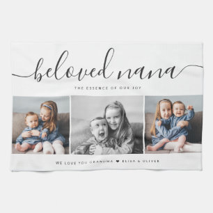 Beloved Nana Grandma Custom Family Photo Keepsake Kitchen Towel