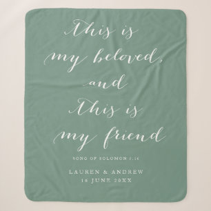 Beloved Scripture Song of Solomon Wedding Gift Sherpa Blanket