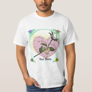 Beloved White Rose Heart  T-Shirt
