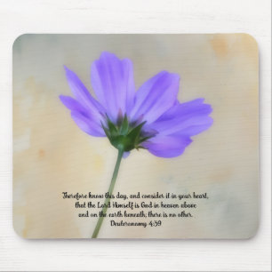 Below a Flower Faith Deuteronomy Bible Verse Mouse Pad