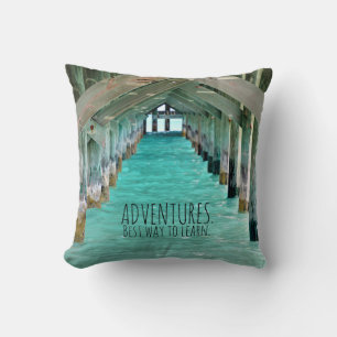 Below Bahamas Pier Throw Pillow