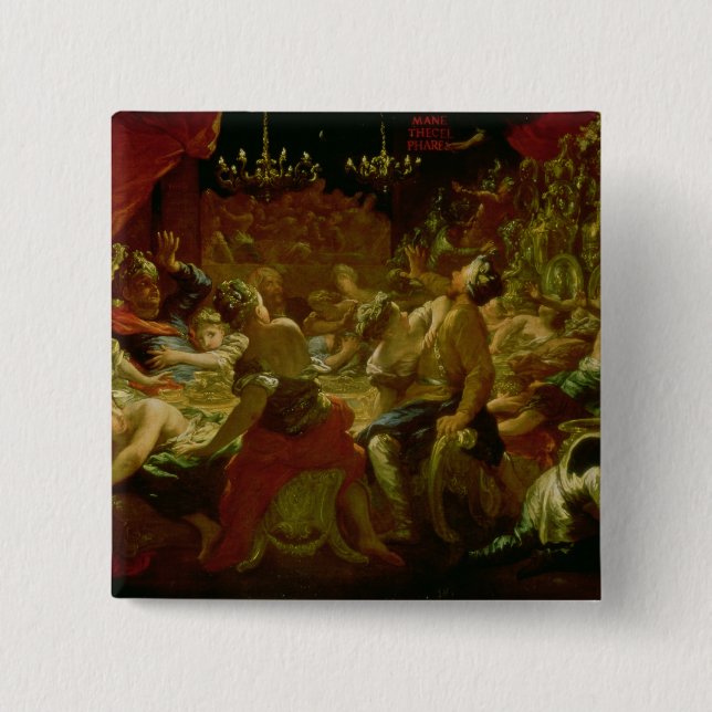 Belshazzar's Feast 2 Inch Square Button (Front)
