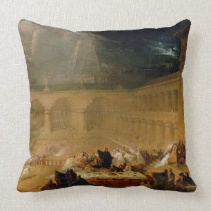 Belshazzar's Feast (oil on canvas) Throw Pillow