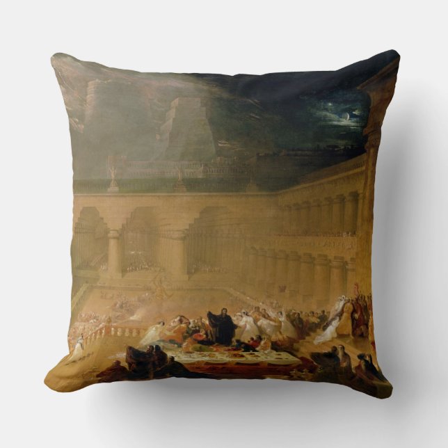 Belshazzar's Feast (oil on canvas) Throw Pillow (Front)