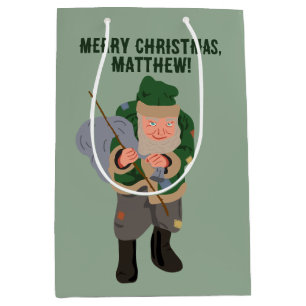 Belsnickel Cartoon Personalized Christmas Medium Gift Bag