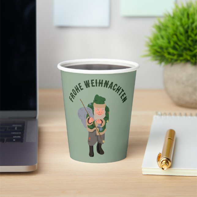Belsnickel Cartoon Personalized Christmas Paper Cups (Insitu)