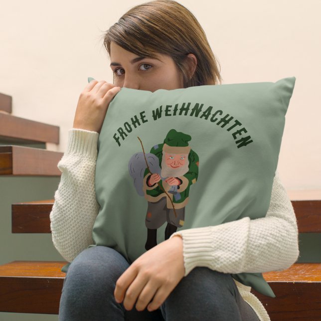 Belsnickel Cartoon Personalized Christmas Throw Pillow (Creator Uploaded)