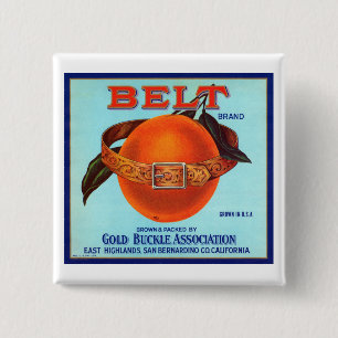 Belt Brand California Oranges 2 Inch Square Button