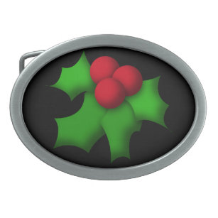 belt buckle with mistletoe