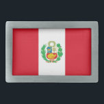 Belt Buckle with Flag of Peru<br><div class="desc">Elegant Belt Buckle with Flag of Peru. This product its customizable.</div>