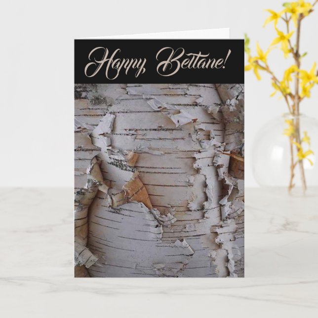 Beltain Ring of Fire Folded Greeting Card (Yellow Flower)