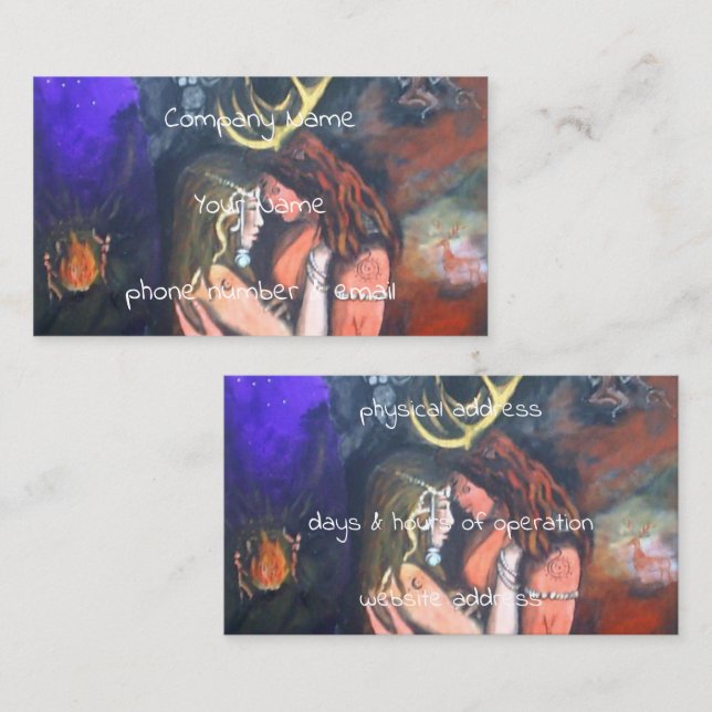 Beltane horned God and Goddess Business Card (Front/Back)