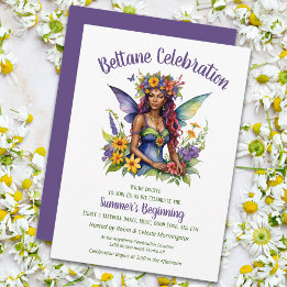 Beltane Summer Fairy Floral Sabbat Party Invitation
