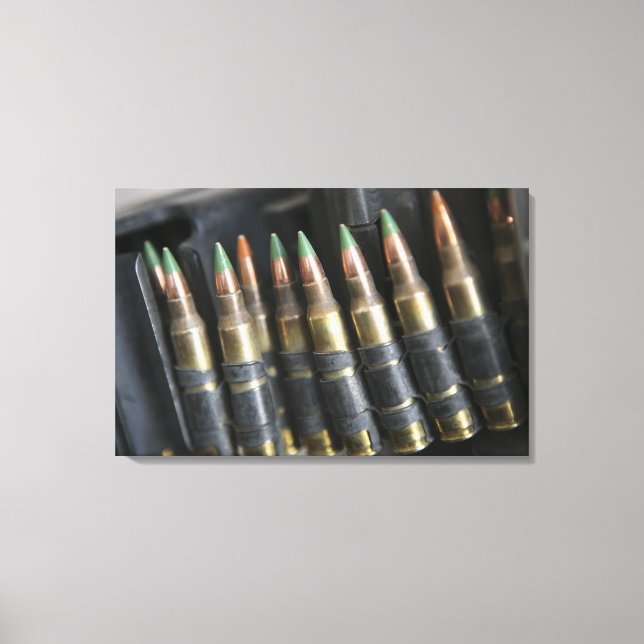 Belted bullets for an M-249 squad automatic wea Canvas Print (Front)