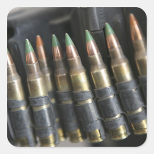 Belted bullets for an M-249 squad automatic wea Square Sticker