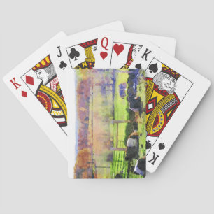 Belted Galloway Cattle Cute Beltie Cow Watercolour Playing Cards