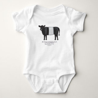 Belted Galloway cow in Scottish Gaelic Baby Bodysuit