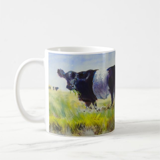 Belted Galloway Cow Painting Coffee Mug (Left)