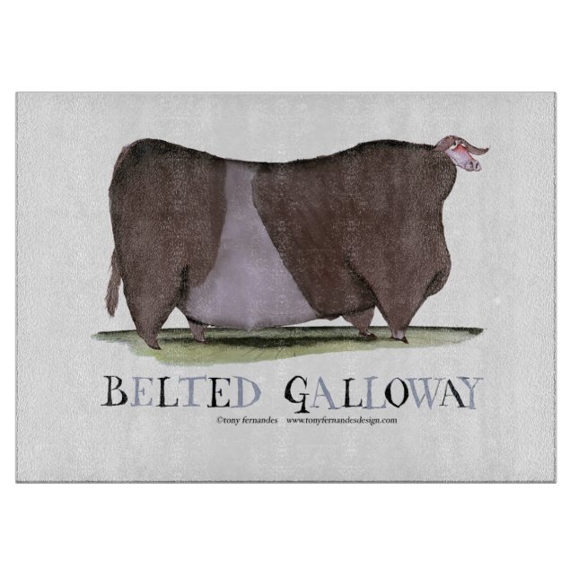 belted galloway cow, tony fernandes cutting board (Front)