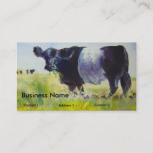 Belted Galloway Cows Painting Business Cards