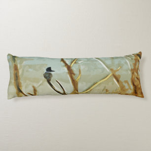 Belted Kingfisher at Rivers Edge Abstract Body Pillow