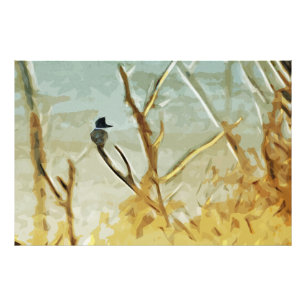 Belted Kingfisher at Rivers Edge Abstract Photo Print