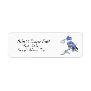 Belted Kingfisher - Bird, Nature Address Label