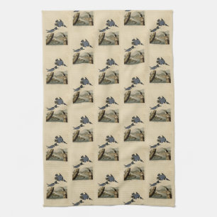 Belted Kingfisher from Audubon's Birds of America Kitchen Towel