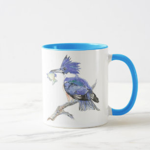 Belted Kingfisher - with fish - Bird Collection Mug