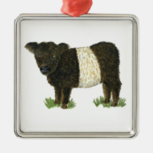 'Beltie' Belted Galloway Metal Ornament