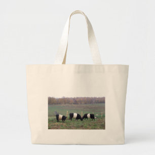 Beltie Cow Herd in Fall Large Tote Bag
