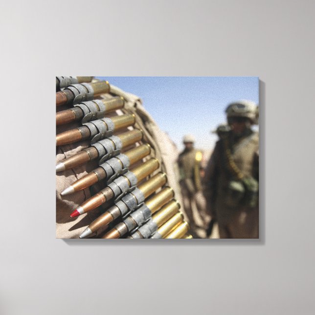 Belts of 50-calibre ammunition canvas print (Front)