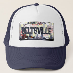 Beltsville Maryland flag license plate hat