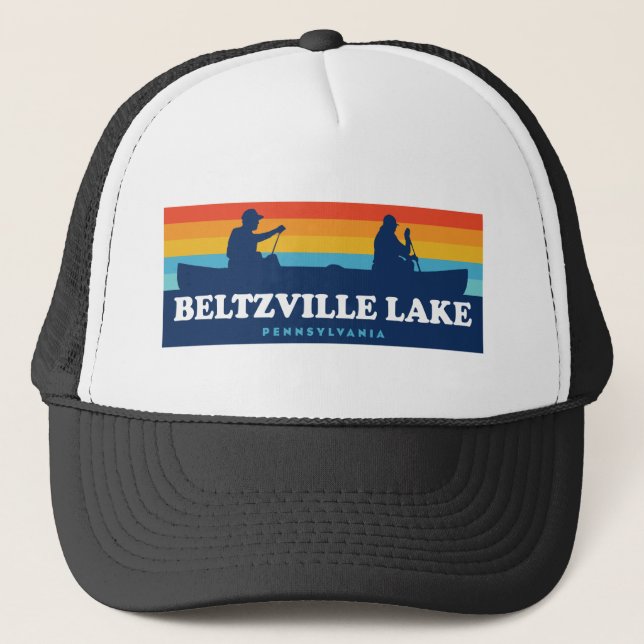 Beltzville Lake Pennsylvania Canoe Trucker Hat (Front)