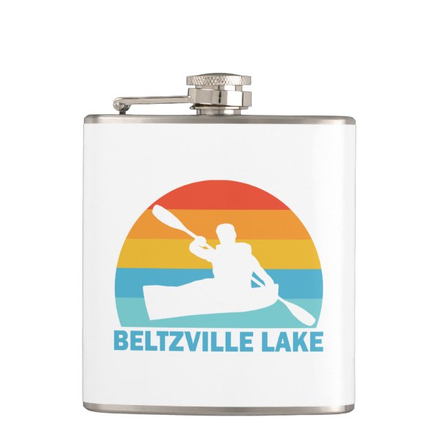 Beltzville Lake Pennsylvania Kayak Hip Flask (Front)