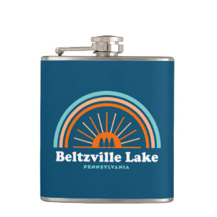 Beltzville Lake Pennsylvania Rainbow Hip Flask