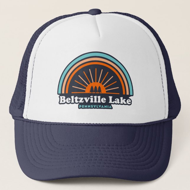 Beltzville Lake Pennsylvania Rainbow Trucker Hat (Front)