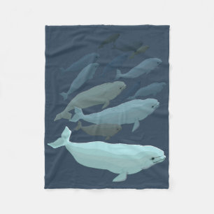Beluga Blanket Beluga Whale Art Fleece Blanket