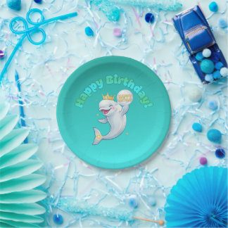 Beluga Boo Happy Birthday 7" Paper Plate