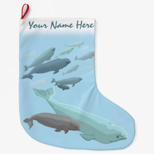 Beluga Christmas Stocking Personalize Beluga Whale