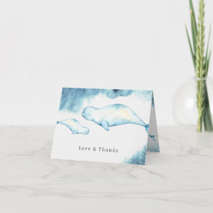 Beluga   Ocean Baby Shower Thank You