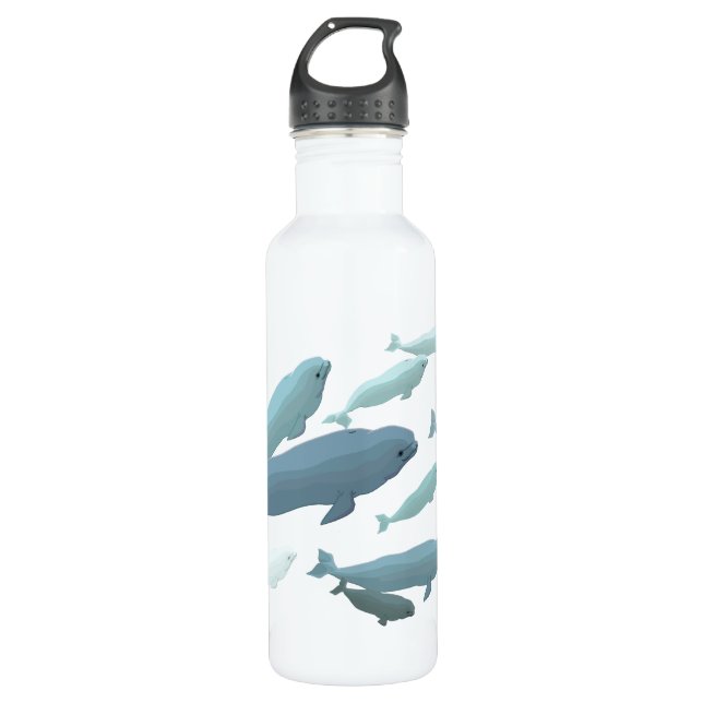 Beluga Whale Art Marine Life 710 Ml Water Bottle (Front)