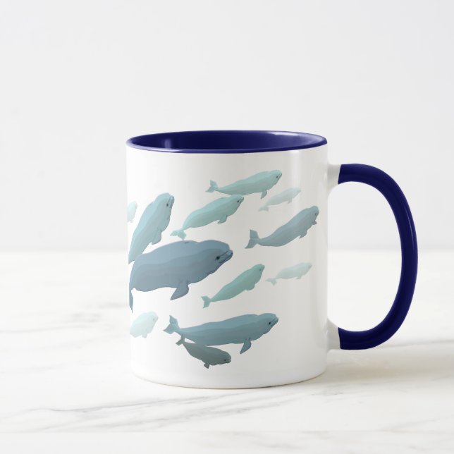 Beluga Whale Art Mug Marinelife Coffee Cup (Right)
