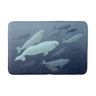 Beluga Whale Bath Mat Whale Art Bath Decor