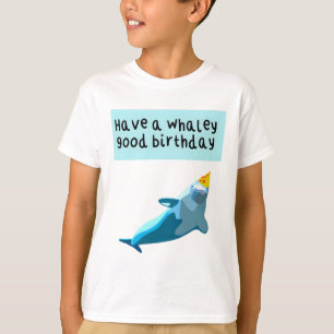 Beluga Whale Birthday Artwork Playful Marine Mamma T-Shirt