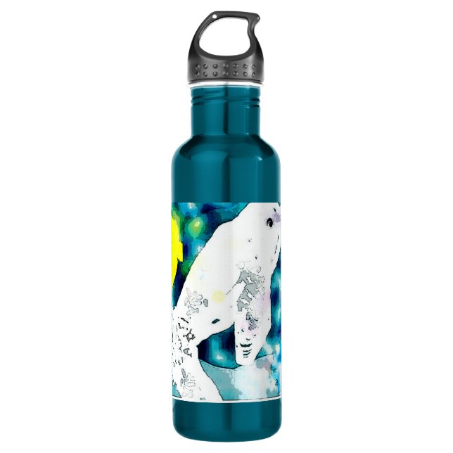 Beluga Whale blue 710 Ml Water Bottle (Front)