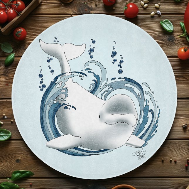 Beluga Whale Blue Cutting Board (Creator Uploaded)