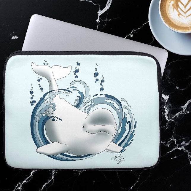 Beluga Whale Blue Laptop Sleeve (Creator Uploaded)