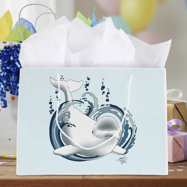 Beluga Whale Blue Large Gift Bag (Creator Uploaded)