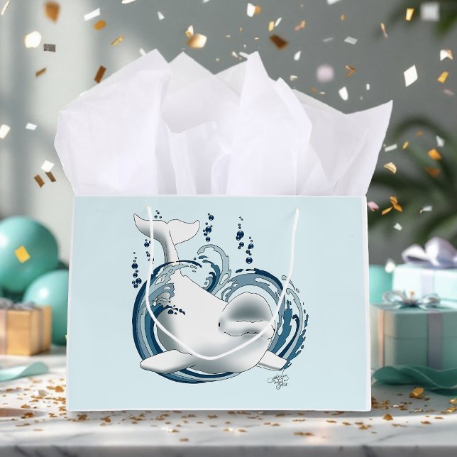 Beluga Whale Blue Large Gift Bag (Creator Uploaded)